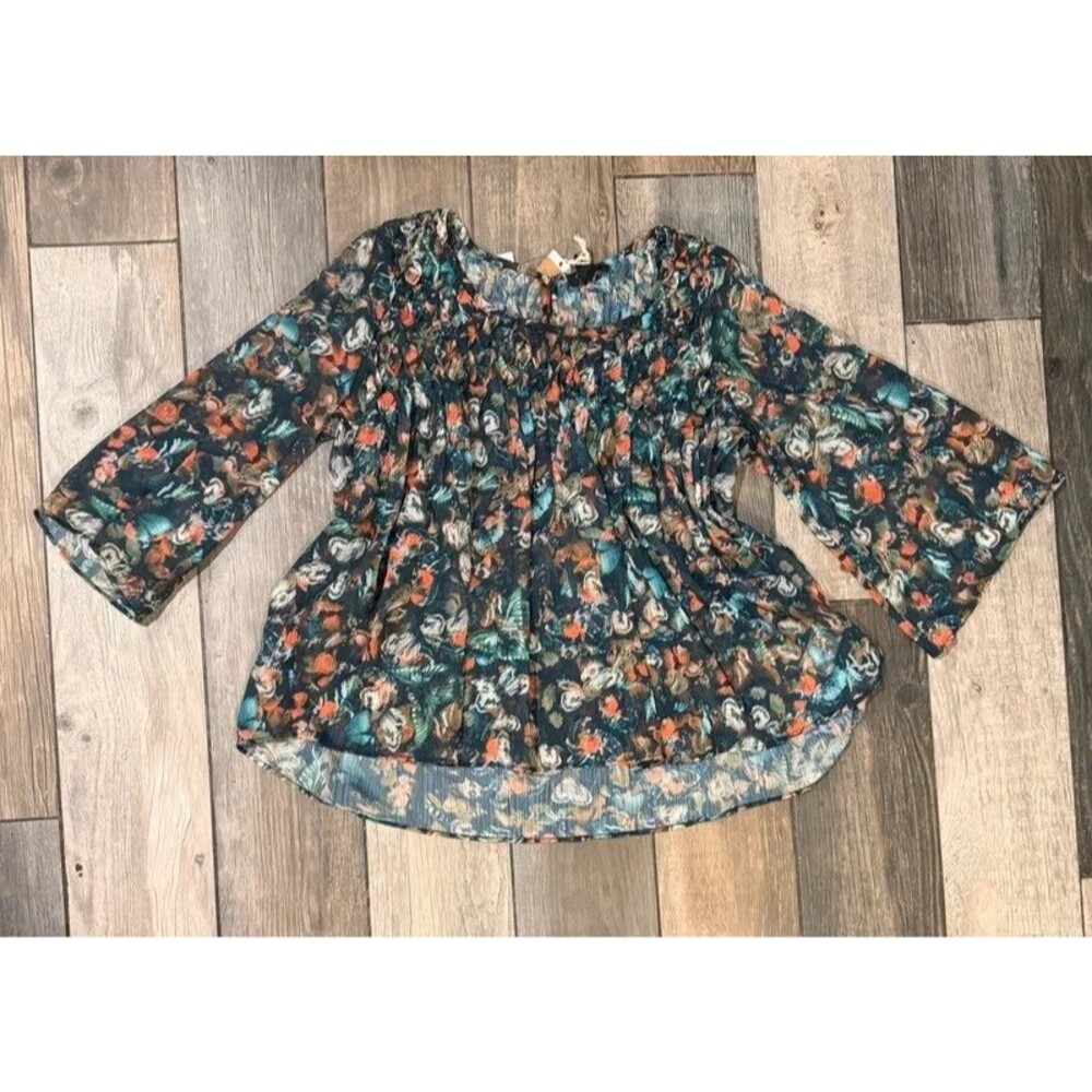 NWT Jessica Simpson Boho Butterfly Sheer Blouse Size L